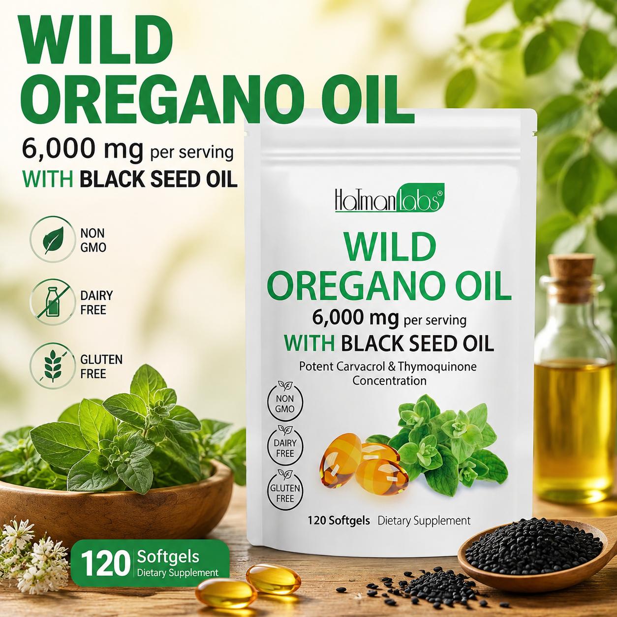 Black Seed Oil Capsule - زيت الأوريجانو البري مع زيت الحبة