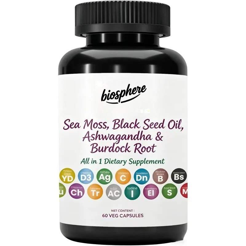 Black Seed Oil Capsule - طحالب بحرية، زيت الحبة السوداء، الكركم،